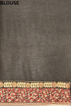Black Chiffon Embroidered Saree With Unstitched Blouse