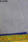 Royal Blue Net Embroidered Saree With Unstitched Blouse