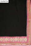 Black Georgette Semi Stitched Suit Salwar With Dupatta