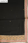 Black Georgette Semi Stitched Suit Salwar With Dupatta