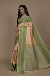 Tussar Banarasi Woven Zari Banarasi Silk Saree With Unstitched Blouse