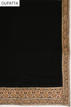 Black Georgette Semi Stitched Suit Salwar With Dupatta