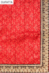 Black Red Georgette Unstitched Suit Salwar With Dupatta