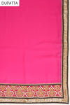 Black Upada Silk Semi Stitched Salwar Suit With Dupatta