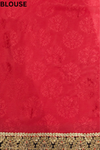 Red Jacquard Embroidered Saree With Unstitched Blouse