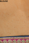 Rust Net Embroidered Saree With Unstitched Blouse