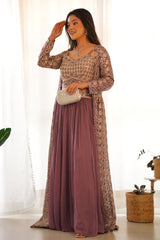 Georgette Short Top Sharara Set With Shrug (Ft:-Arti Chauhan)