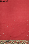 Maroon Georgette Embroidered Saree With Unstitched Blouse