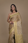 Tussar Woven Zari Banarasi Silk Designer Saree With Unstitched Blouse