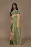 Tussar Banarasi Woven Zari Banarasi Silk Saree With Unstitched Blouse