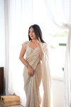 Tussar Organza Embroidered Saree With Readymade Blouse (Ft:-Arti Chauhan)