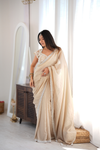 Tussar Organza Embroidered Saree With Readymade Blouse (Ft:-Arti Chauhan)