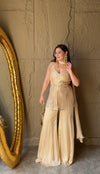 Tussar Satin Net Short Top Sharara Set With Dupatta (Ft:-Ankita Raghav Arora)