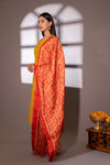 Mustard Chanderi Cotton Readymade Suit And Pant With Chiffon Dupatta