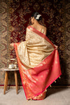 Tussar Organza Banarasi Woven Zari Saree With Unstitched Blouse