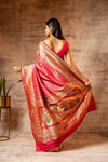 Rani Banarasi Silk Woven Zari Patola Print Saree With Unstitched Blouse