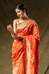 Red Banarasi Silk Woven Zari Saree With Unstitched Blouse