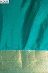 Rama Banarasi Silk Saree With Unstitched Blouse
