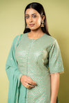 Mint Green Georgette Readymade Sharara Set With Georgette  Dupatta