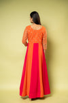 Rust Georgette Floor Length Readymade Suit With Georgette Dupatta