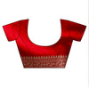 Red Banarasi Silk Saree With Unstitched Blouse