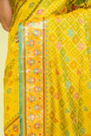 Pista Banarasi Silk Saree With Unstitched Blouse