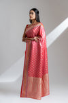 Gajari Banarasi Silk Saree With Unstitched Blouse