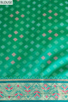 Pista Banarasi Silk Saree With Unstitched Blouse