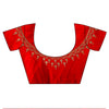 Red Organza Embroidered Saree With Unstitched Blouse