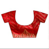 Red Banarasi Silk Embroidered Saree With Unstitched Blouse
