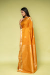 Mustard Banarasi Silk Saree With Unstitched Blouse