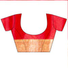 Rust Banarasi Silk Saree With Unstitched Blouse