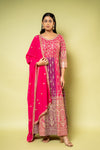 Rani Georgette Floor Length Readymade Suit With Georgette Dupatta