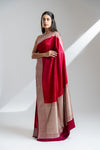 Maroon Banarasi Silk Saree With Unstitched Blouse