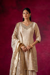 Tussar Georgette Readymade Sharara Set With Organza Dupatta