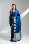 Peacock Banarasi Silk Saree With Unstitched Blouse