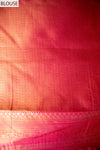 Coral Banarasi Silk Saree With Unstitched Blouse
