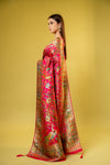 Rani Banarasi Silk Saree With Unstitched Blouse