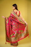 Rani Banarasi Silk Saree With Unstitched Blouse