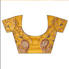 Maroon Mustard Organza Embroidered Saree With Unstitched Blouse