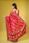 Rani Banarasi Silk Saree With Unstitched Blouse