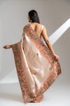Peach Banarasi Silk Saree With Unstitched Blouse