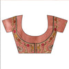 Peach Banarasi Silk Saree With Unstitched Blouse