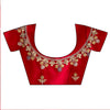 Wine Khaddi Georgette Embroidered Saree With Unstitched Blouse