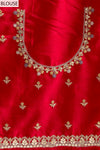 Wine Khaddi Georgette Embroidered Saree With Unstitched Blouse