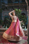 Rani Gajari Georgette Lehenga Set And Georgette Dupatta With Readymade Blouse