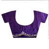 Purple Organza Embroidered Saree With Unstitched Blouse