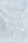 White Net Embroidered Saree With Unstitched Blouse