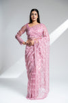 Gajari Organza Embroidered Saree With Readymade Blouse