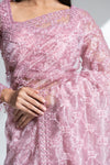 Gajari Organza Embroidered Saree With Readymade Blouse
